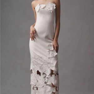 Leo Lin Rayna Crepe Strapless Dress